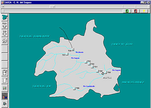Captura de pantalla de la aplicación de gestión del SAICA