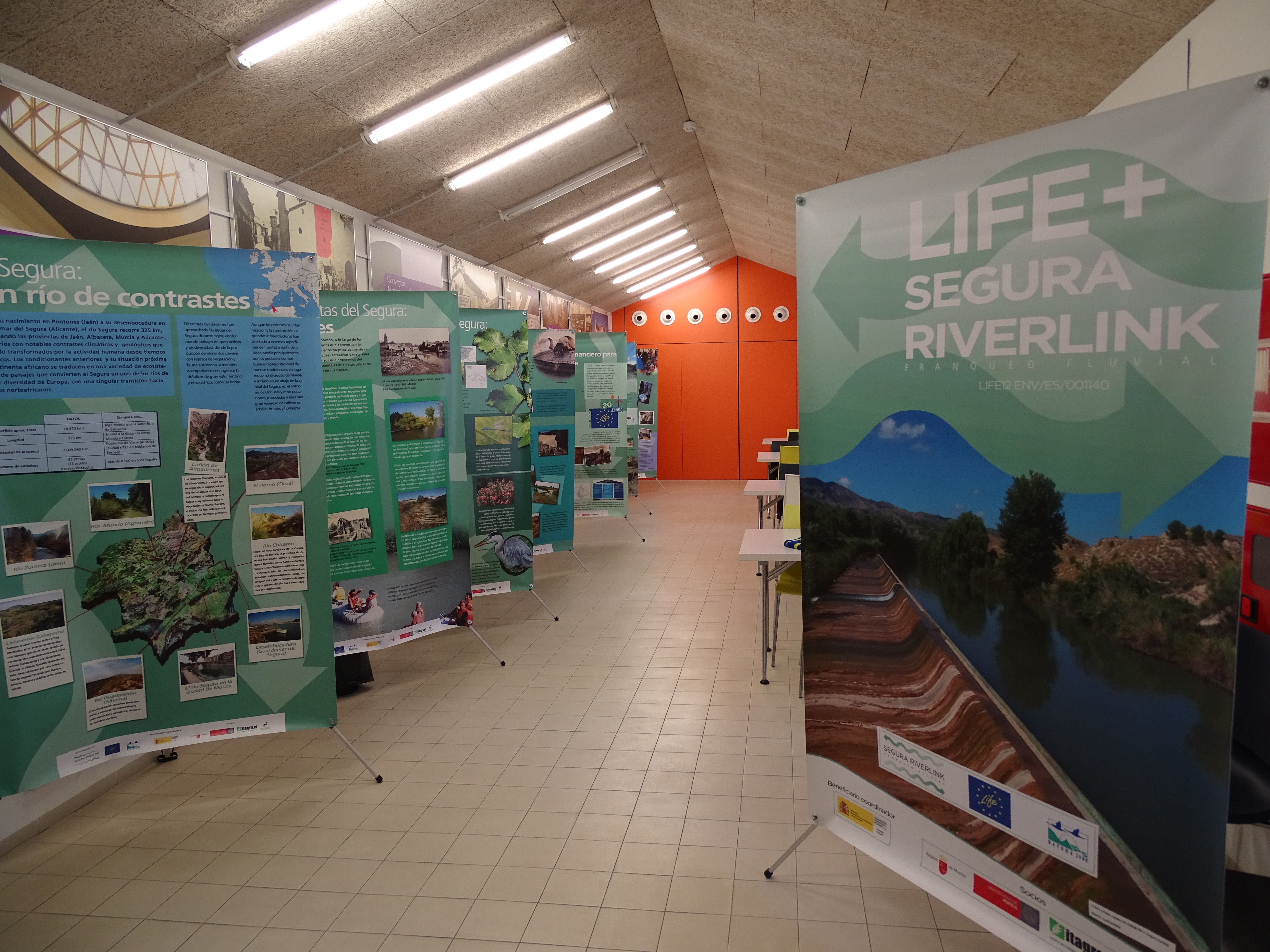 Ver la imagen en tamaño real. La exposición del LIFE + SEGURA RIVERLINK en Cieza con la
