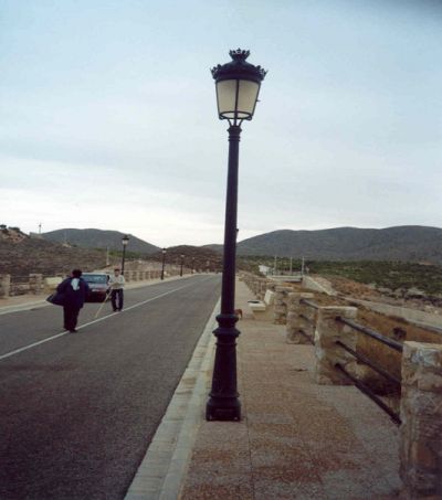 Detalle de una de las farolas de estilo Isabelino para alumbrado de la coronación