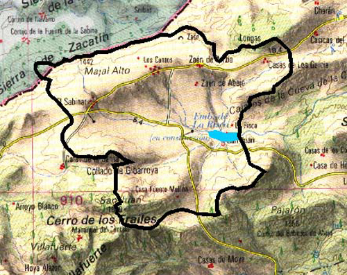 Mapa Cuenca aportadora a la Presa de La Risca