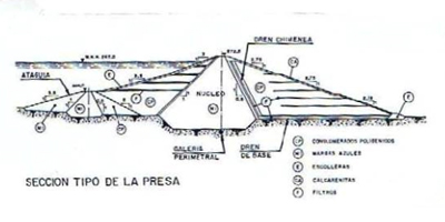 Seccion tipo de la presa