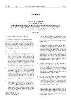 Decisión de la Comisión de 29 de mayo de 2001, que modifica la Decisión 98/83/CE